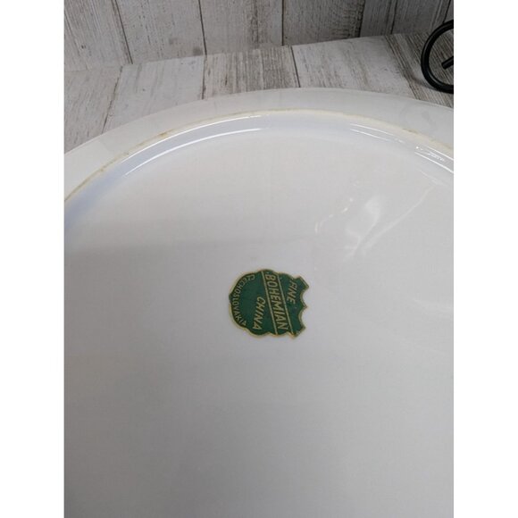 Vintage BOHEMIAN Fine China Set of 2 Dinner Plates Czechoslovakia BOH53 - Picture 4 of 6